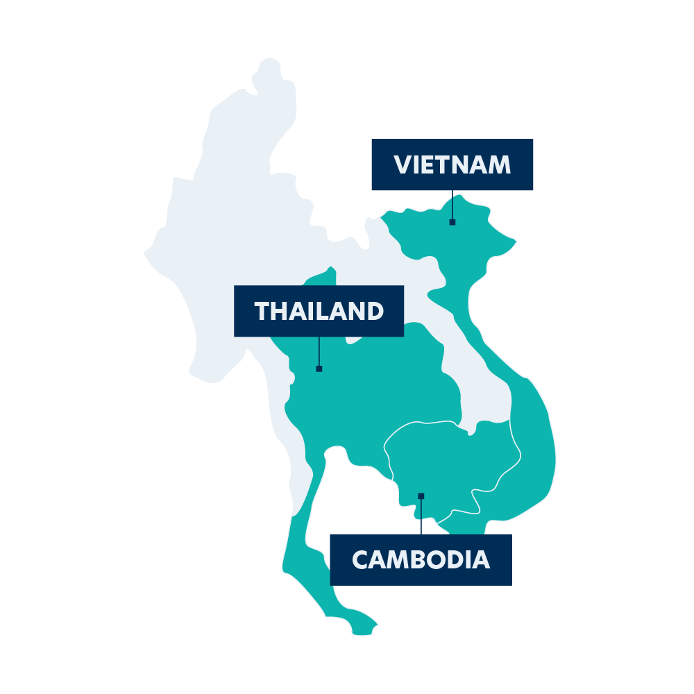 Map -Cambodia, Thailand, Vietnam